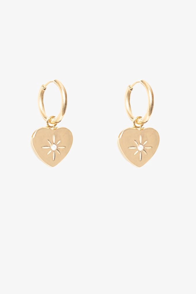 Antler | Lustre Heart Huggie | Gold