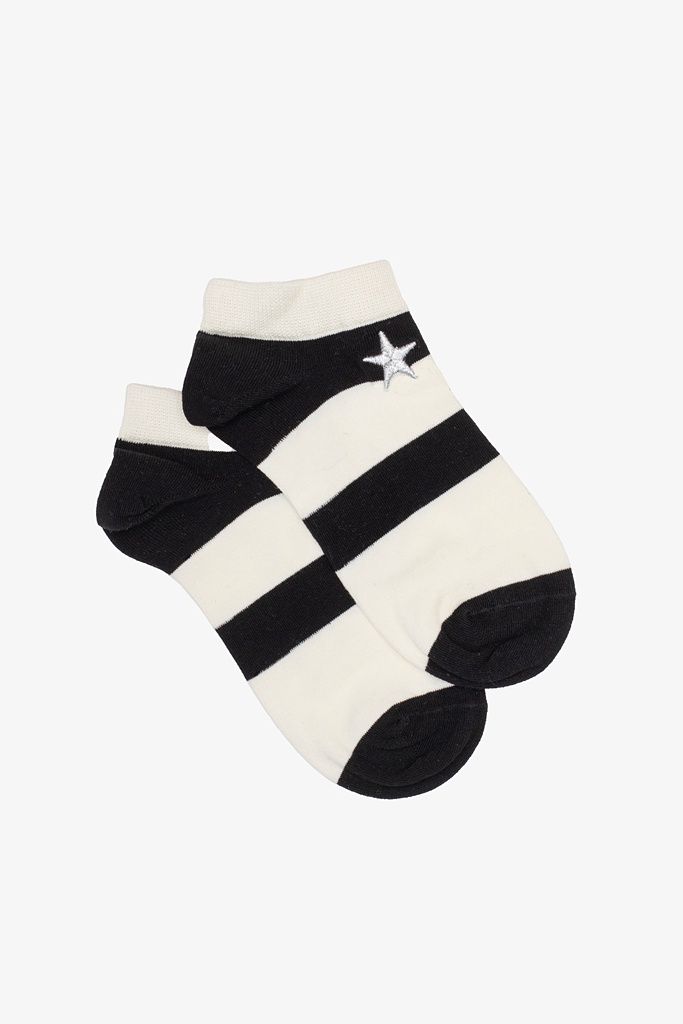 Antler | Mono Star Ankle Sock | Black &amp; White