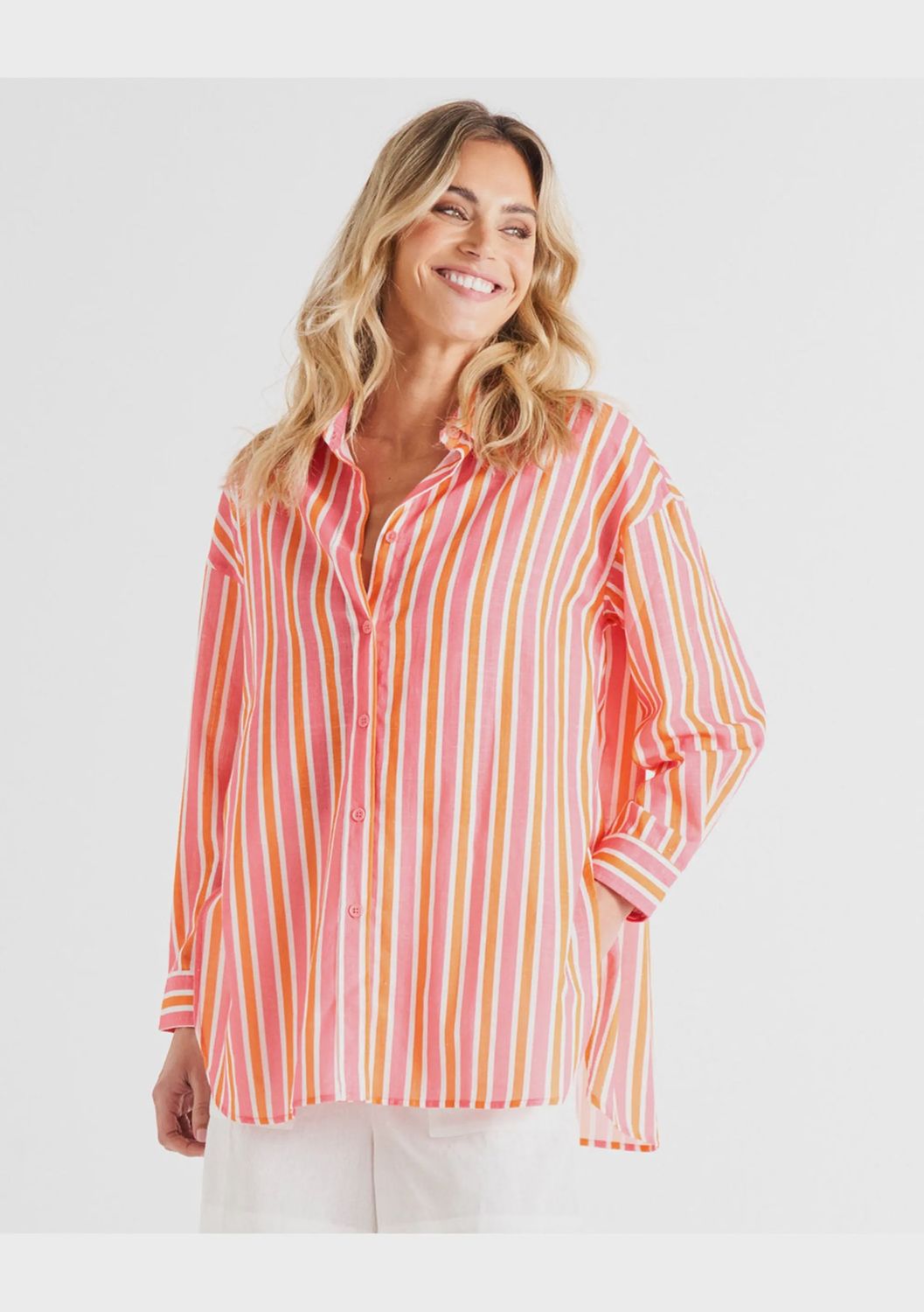 Betty Basic | Mills Shirt | Peach Stripe
