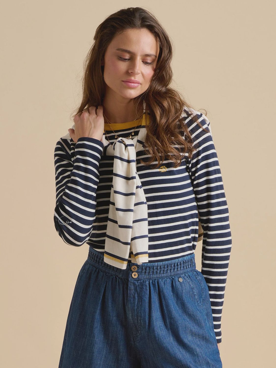 Brakeburn | Breton Stripe T-Shirt | Navy