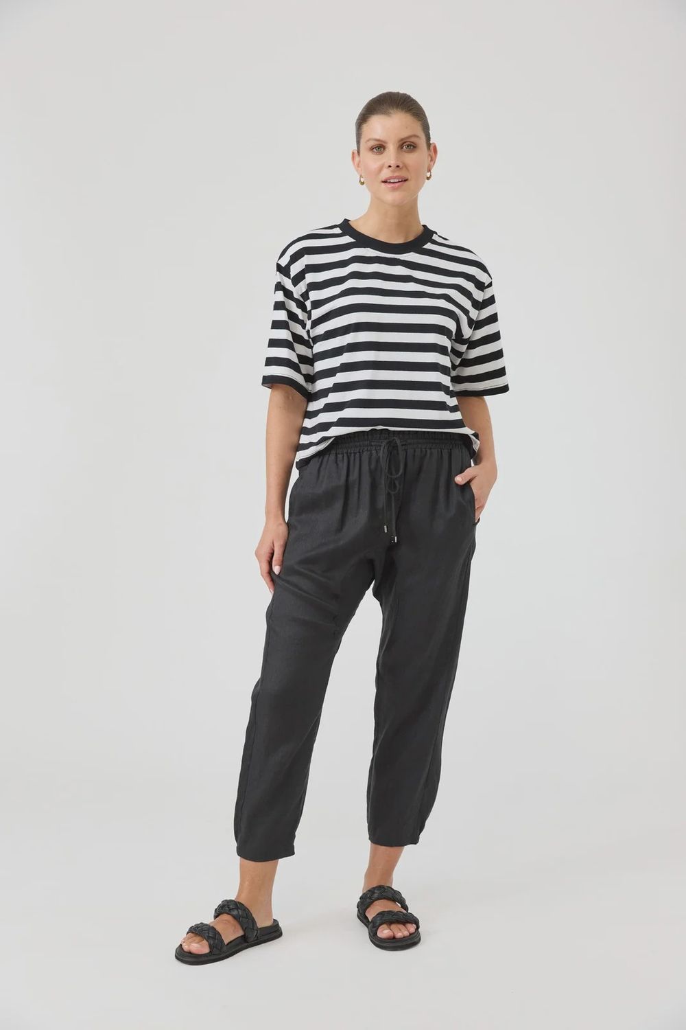 Eb &amp; Ive | Studio Stripe T Shirt | Ebony