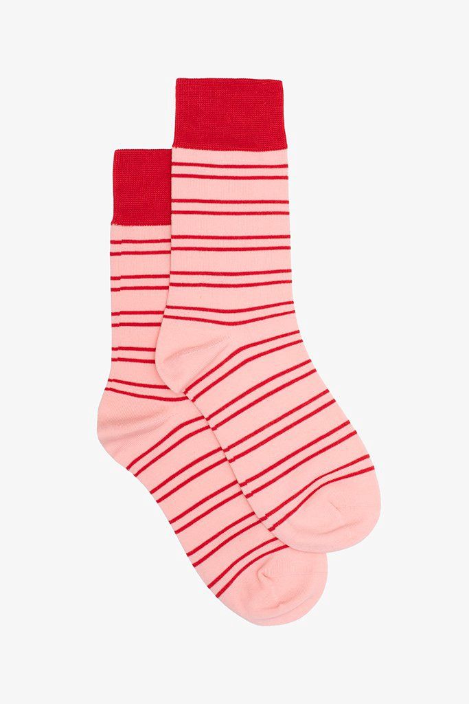 Antler | Striped Sock | Pink &amp; Red