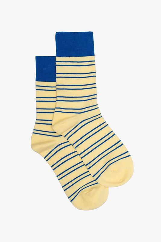 Antler | Striped Sock | Lemon &amp; Cobalt