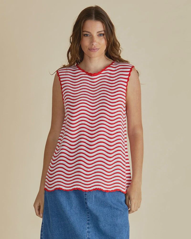 Betty Basic | Aviva Tank | Red /White Stripe