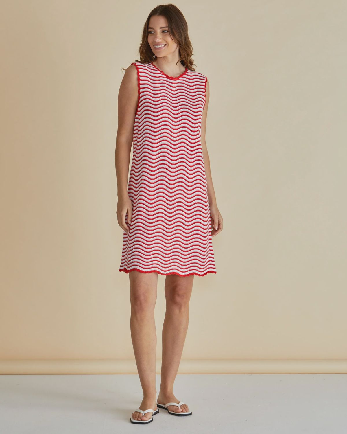 Betty Basic | Viola Tank Dress | Red/White Stripe