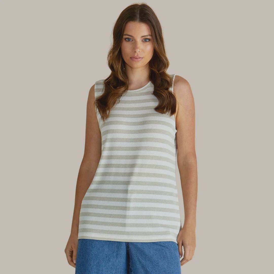 Betty Basic | Positano Tank | Gold Stripe
