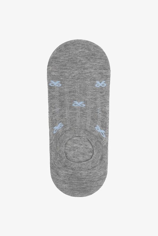 Antler | No Show | Grey &amp; Petite Blue Bows