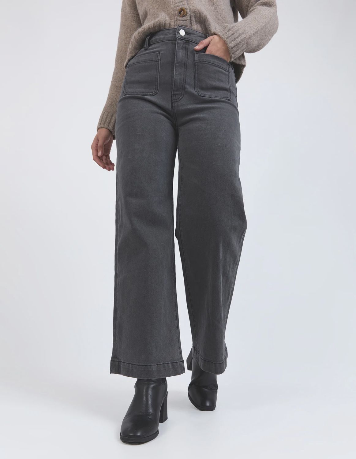 Foxwood | Sarah Wide Leg Jean | Black