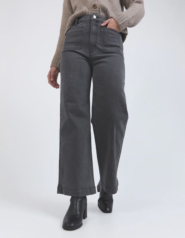 Foxwood | Sarah Wide Leg Jean | Black