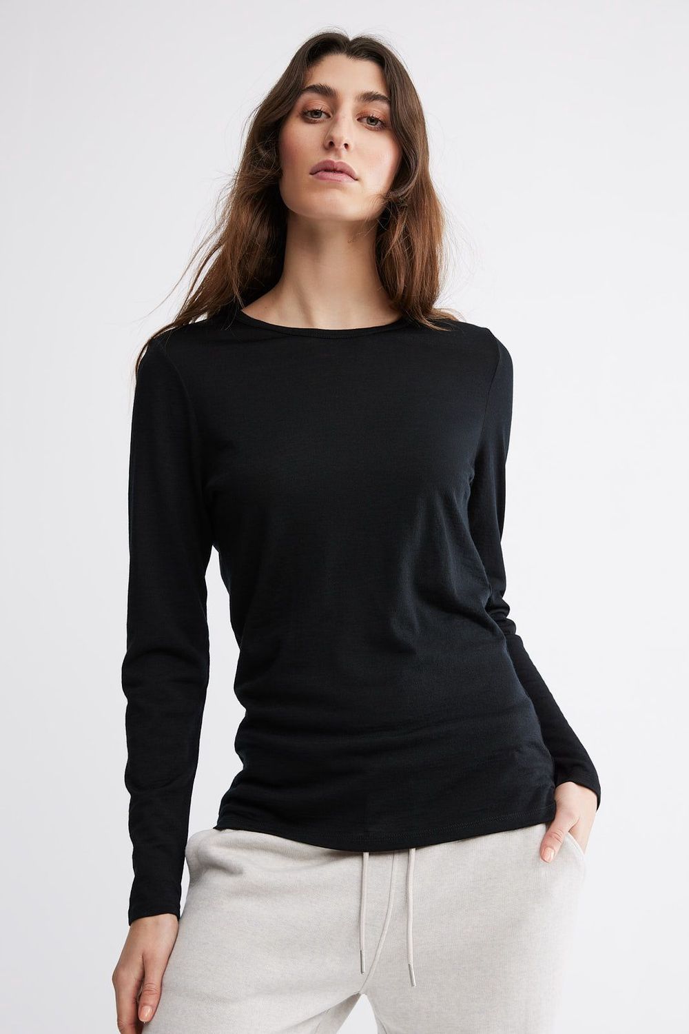 Toorallie | Crew Merino Tee | Black