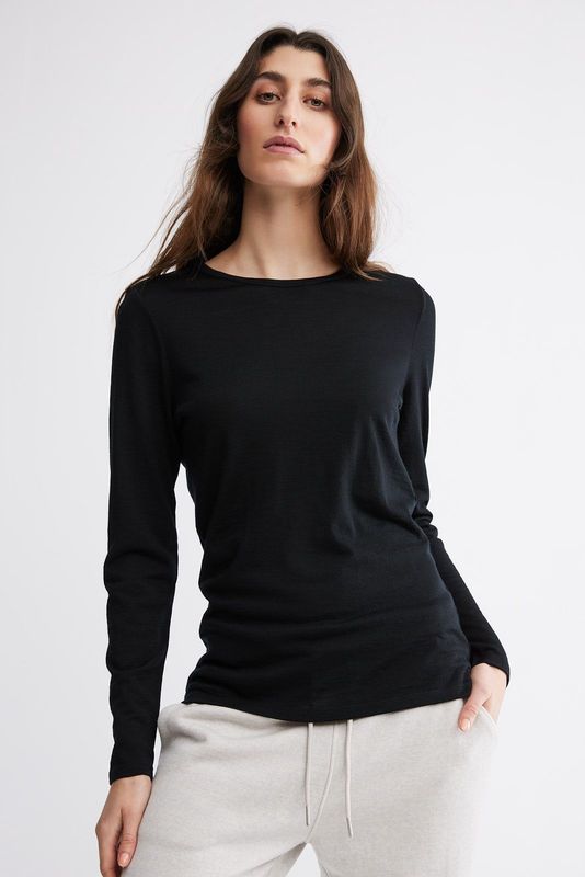 Toorallie | Crew Merino Tee | Black