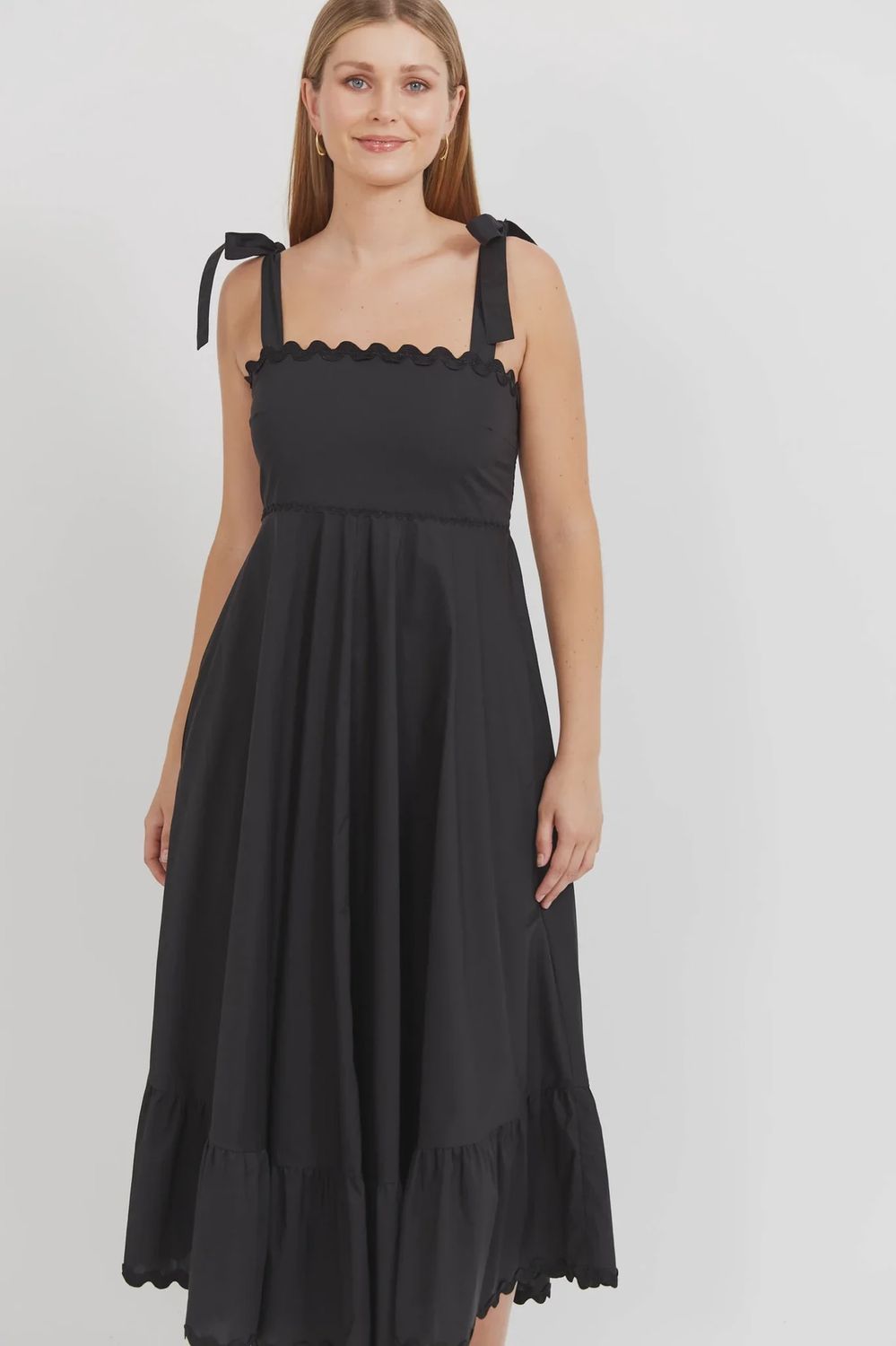 Haven | Brasilia Tie Maxi Dress | Black