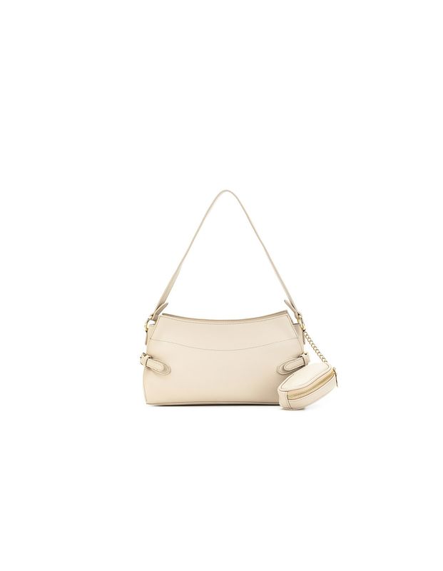 Black Caviar | Messina East West Shoulder Bag | Oatmeal