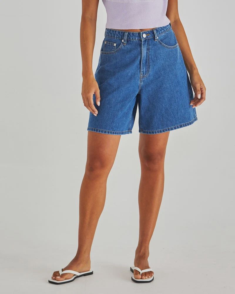 Sass | Sabine Denim Shorts | Mid Blue Wash