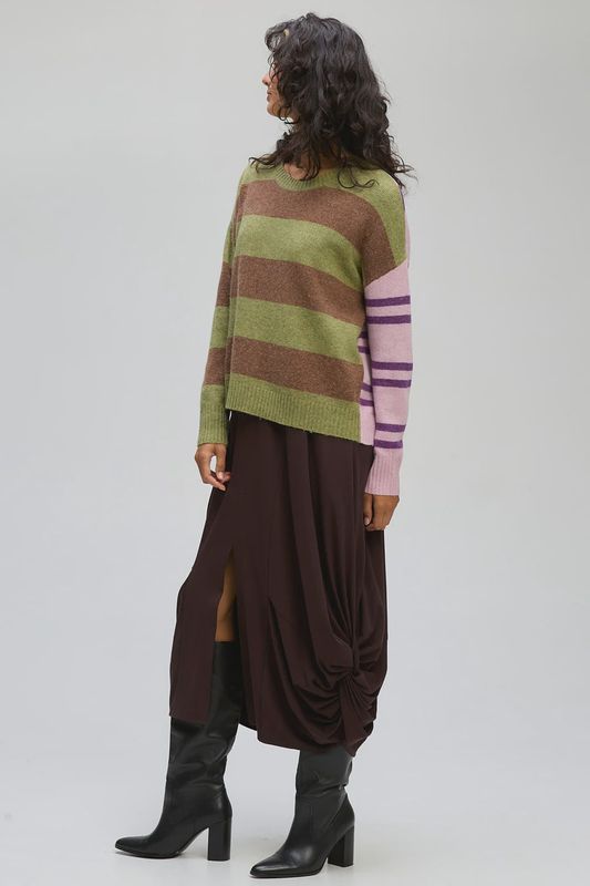 Ld + Co | Groove Stripe Crew | Olive