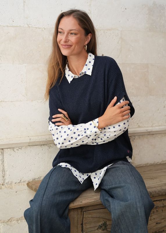 Zaket &amp; Plover | Sleeveless Crew Essential | Dark Denim