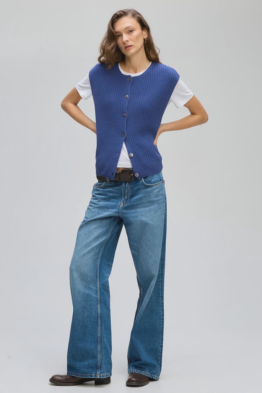 Ld + Co | Ribbed Vest | Bluebell