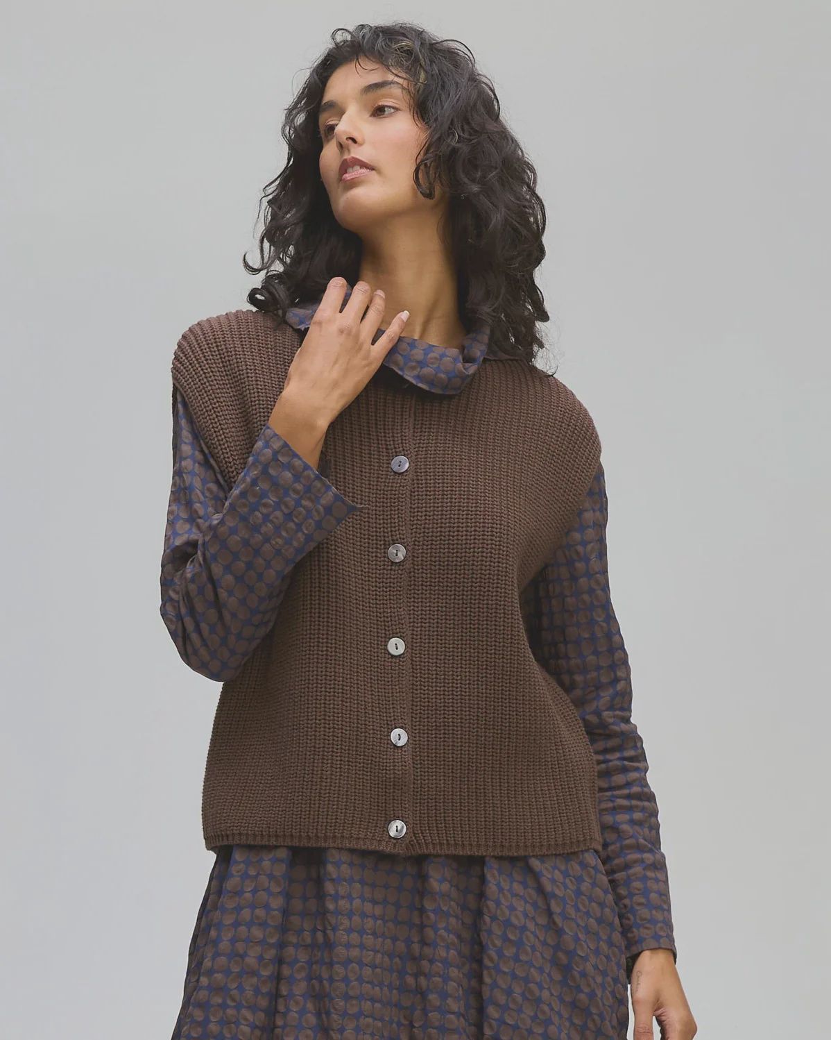 Ld + Co | Ribbed Vest | Dark Brown