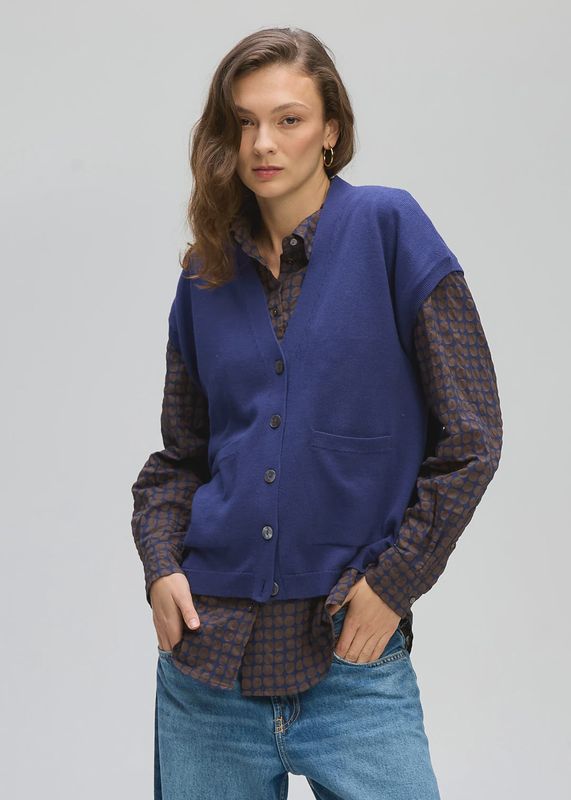 Ld + Co | Button Vest | Blue