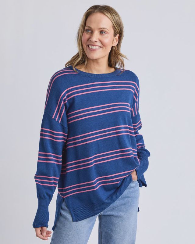 Elm | Hailey Stripe Knit | Navy Stripe