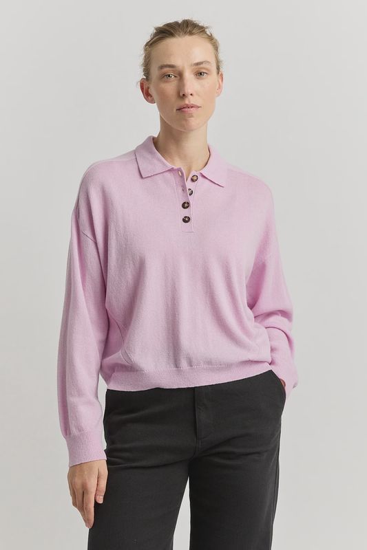 Toorallie | Fine Jersey Polo | Powder Pink