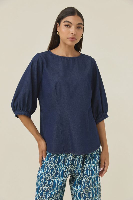 Isle Of Mine | Sloane Denim Top | Indigo