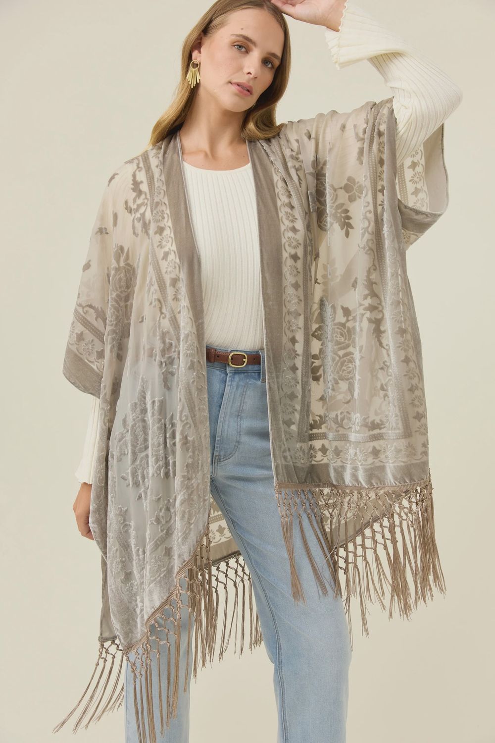 Isle Of Mine | Navi Velvet Cape | Stone