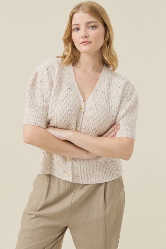 Isle Of Mine | Mckenna Short Sleeve Cardigan | Ivory