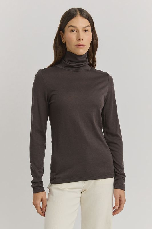 Toorallie | Turtle Neck Merino Tee | Date