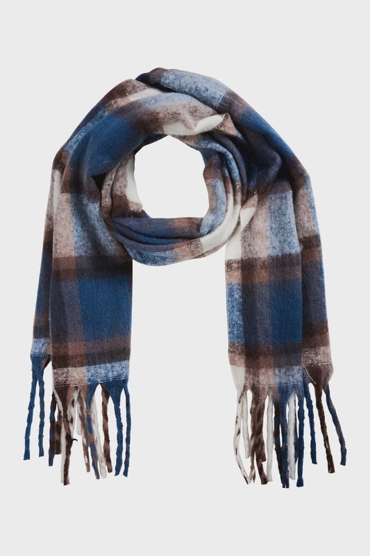 Isle Of Mine | Sloane Check Scarf | Navy