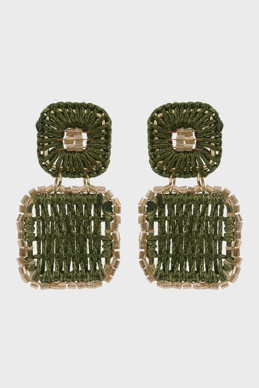 Eb + Ive | Berber Drop Earring | Olive Square