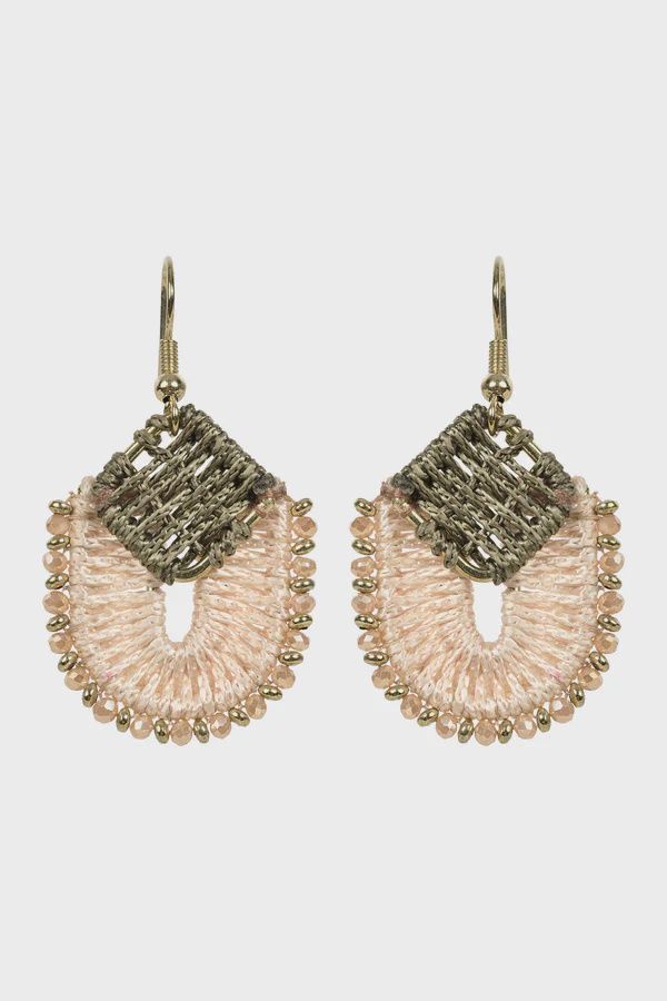 Eb + Ive | Berber Drop Earring | Olive/Dune