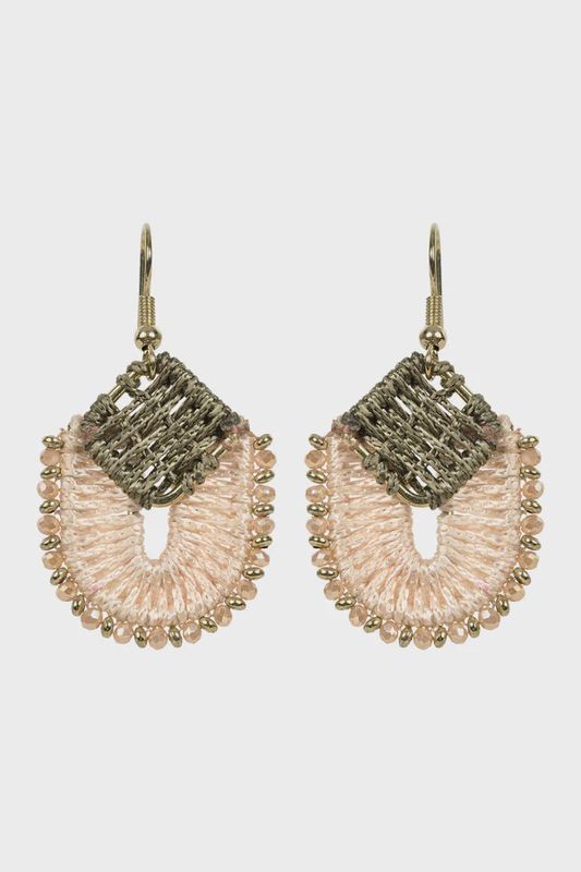 Eb + Ive | Berber Drop Earring | Olive/Dune