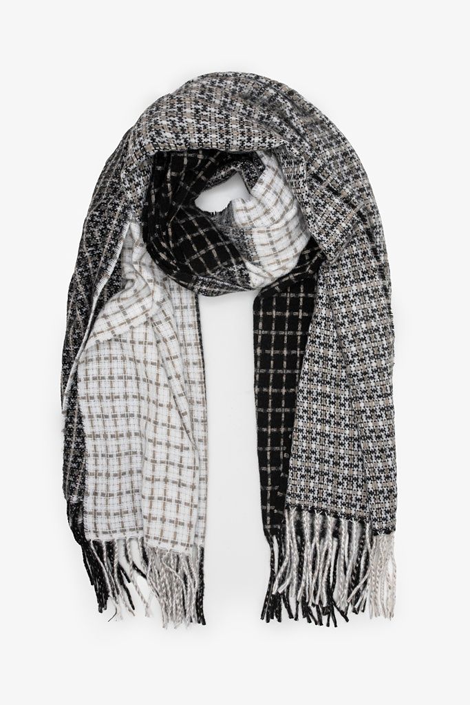 Antler | Gridline Check Scarf | Black