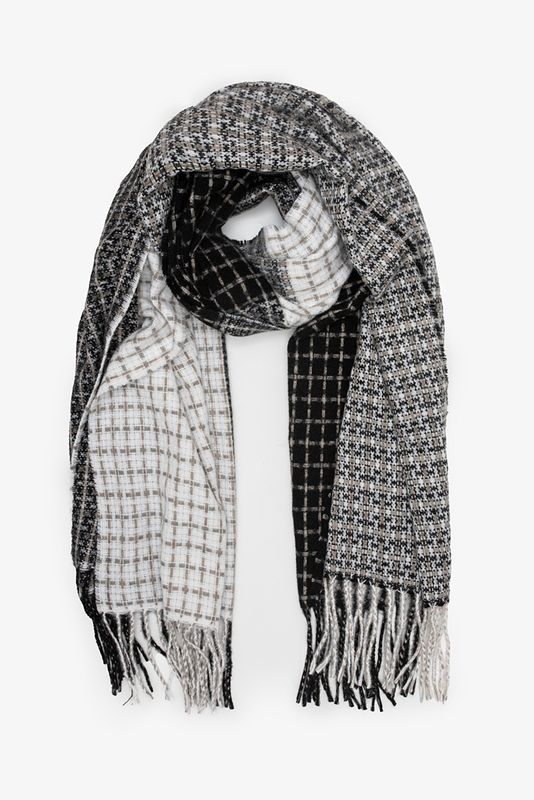 Antler | Gridline Check Scarf | Black