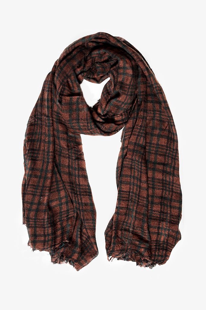 Antler | Woodland Check Scarf | Rust