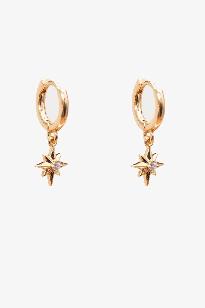 Antler | Petite Star Huggie | Gold