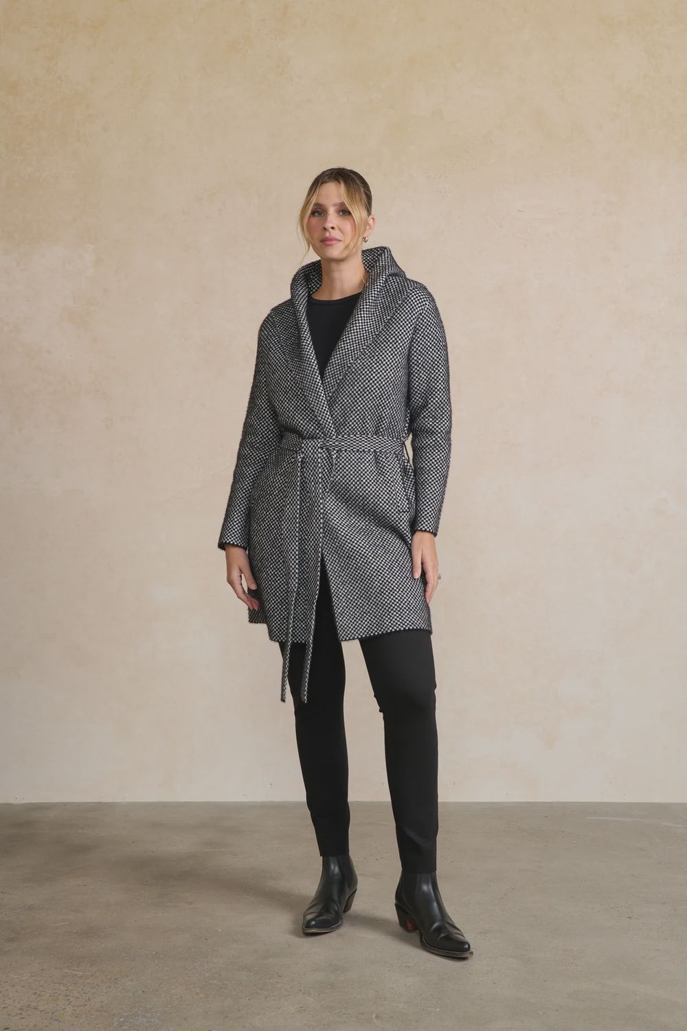 Holmes &amp; Fallon | Checker Board Coatigan | Black