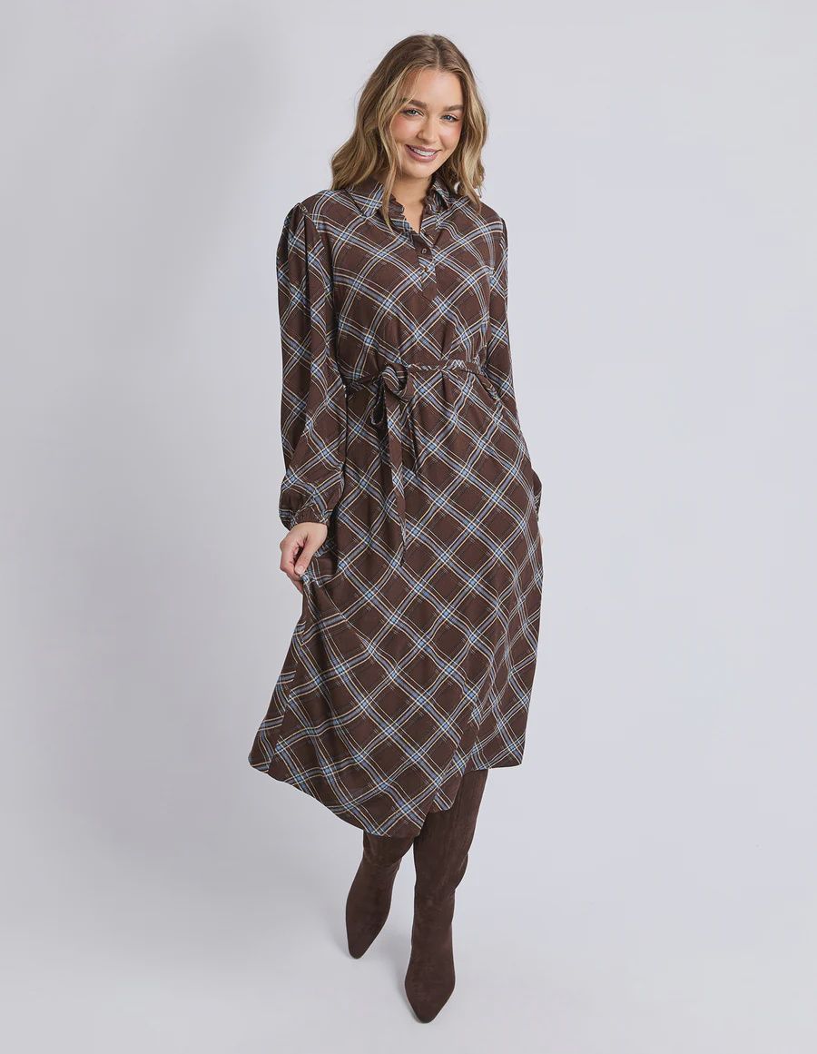 Foxwood | Edison Check Dress | Chocolate Check