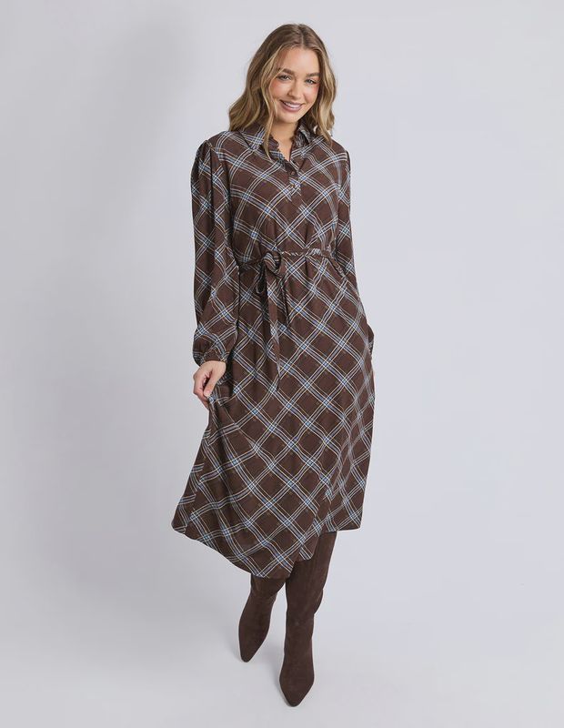 Foxwood | Edison Check Dress | Chocolate Check