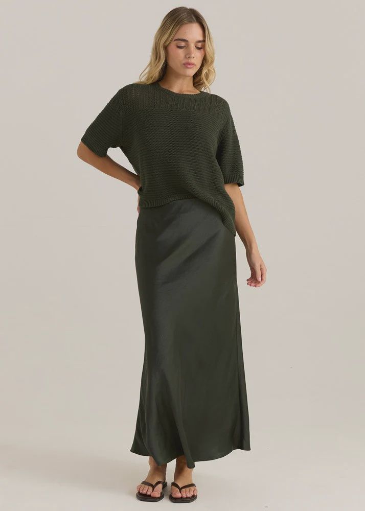 Sass | Jasper Slip Skirt | Olive