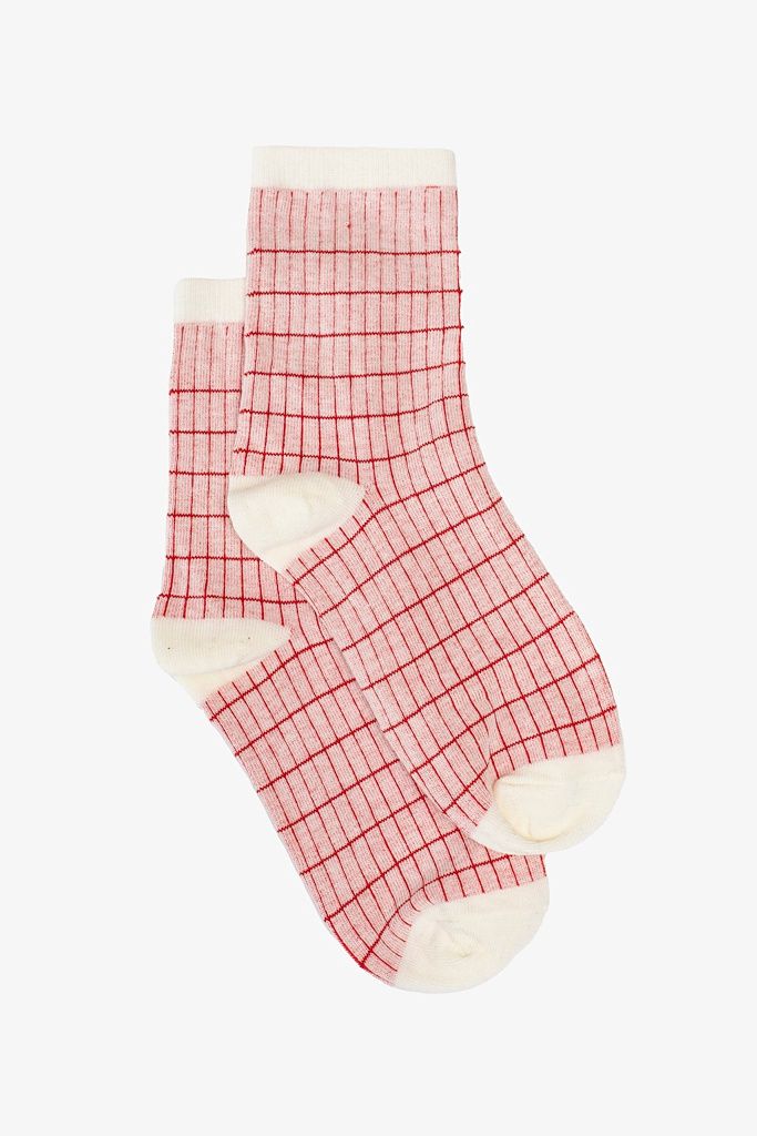 Antler | Berry Grid Sock | Pink