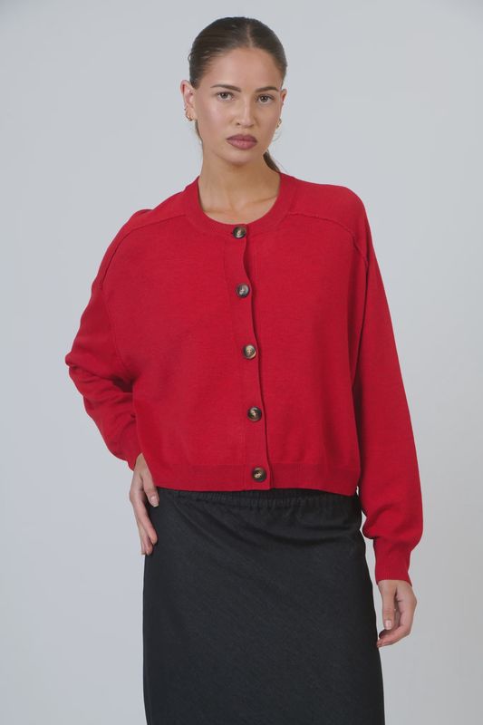 Olive et Julie | Fine Knit Cardigan | Inferno