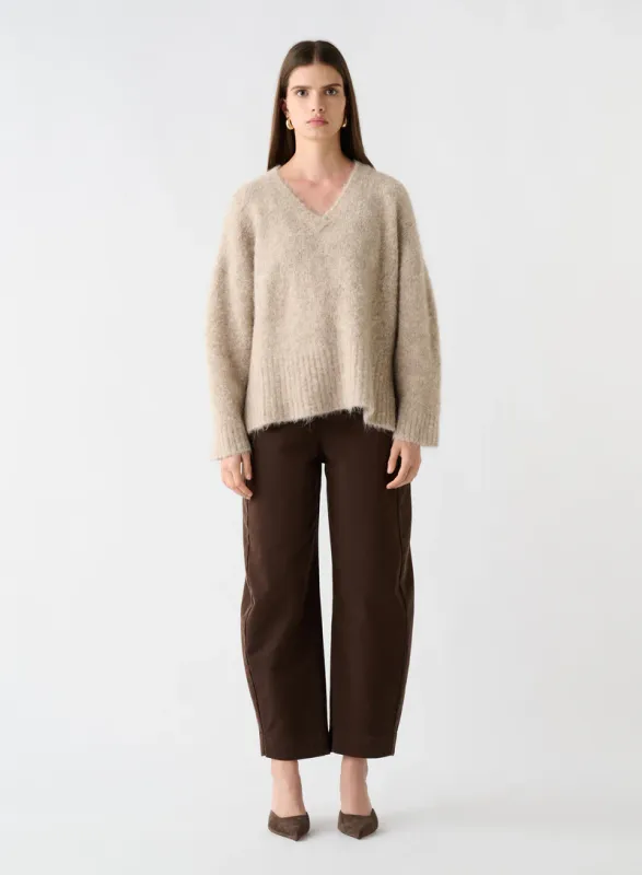 Esmaee | Whisper V Neck Sweater | Oatmeal
