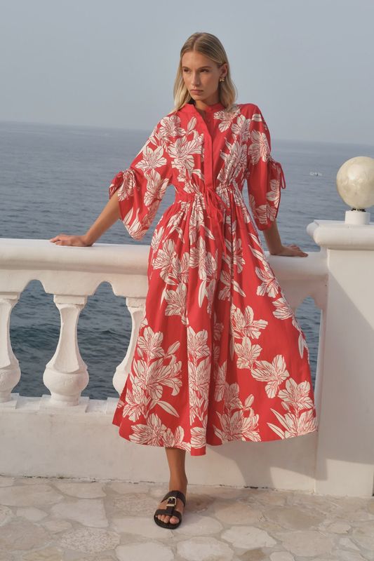 Fate + Becker | Dominica Dress | Red &amp; Cream