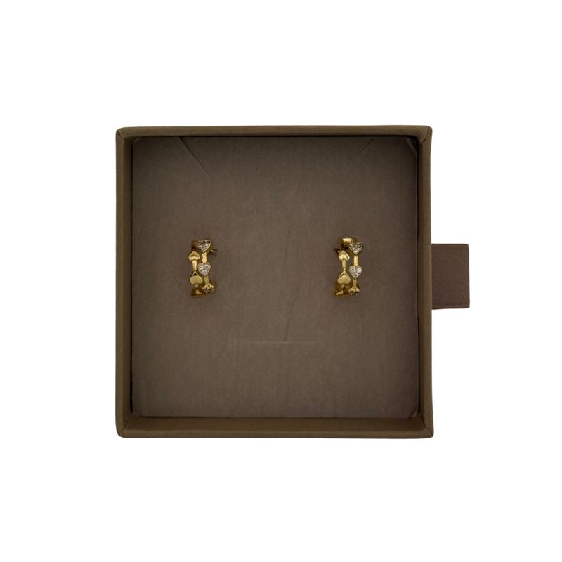 Lilio | Gold Crystal heart hoops