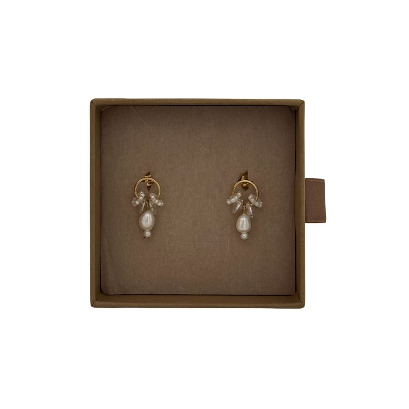 Lilio | Pearl Beaded Hoop Earrings