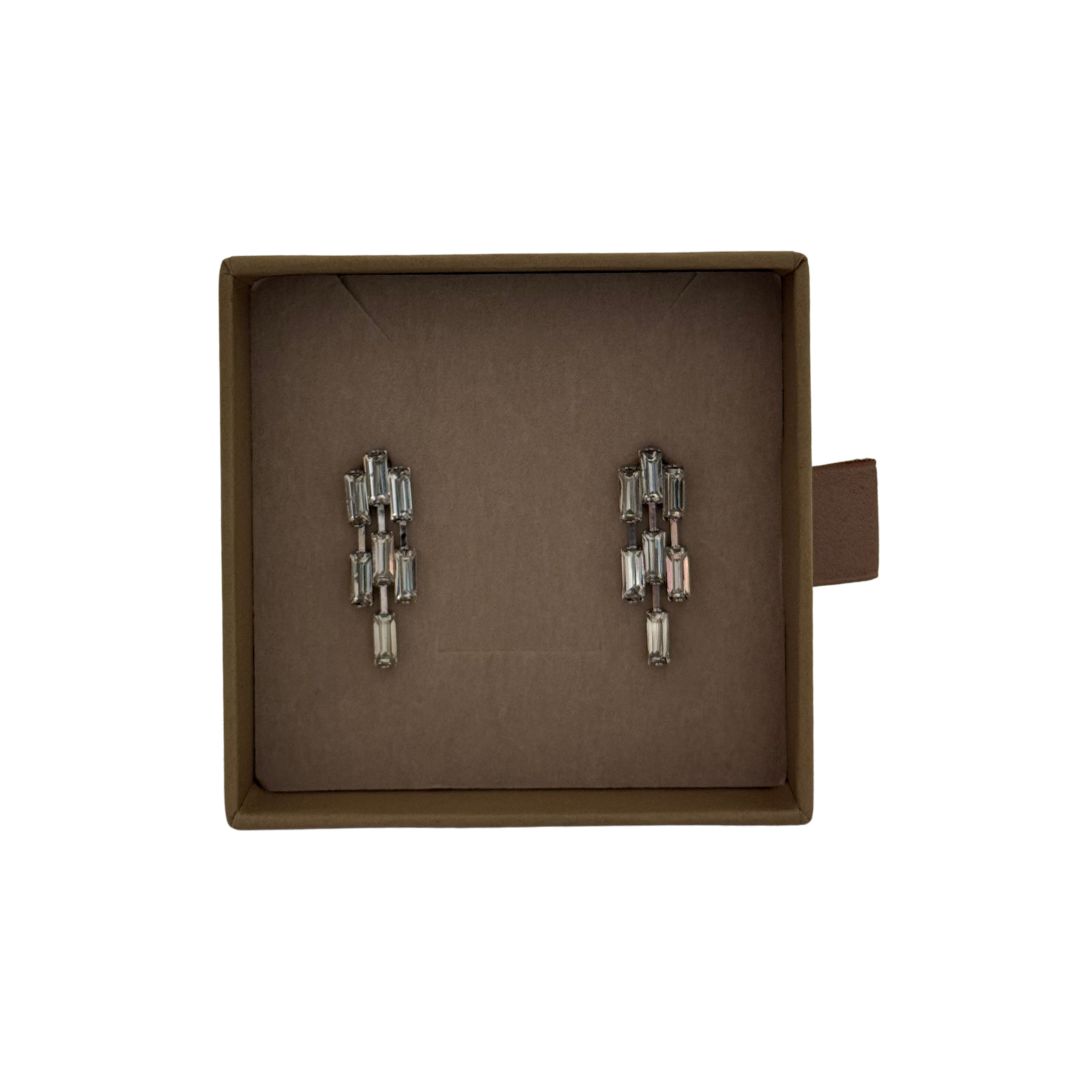 Lilio | Crystal  Drop Earrings | Silver