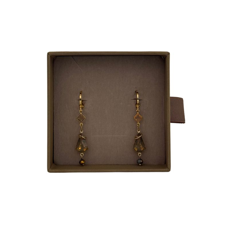 Lilio | Bronze Crystal Drop Earrings