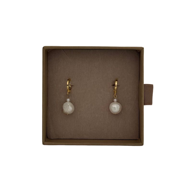 Lilio | Pearl gold Hoops
